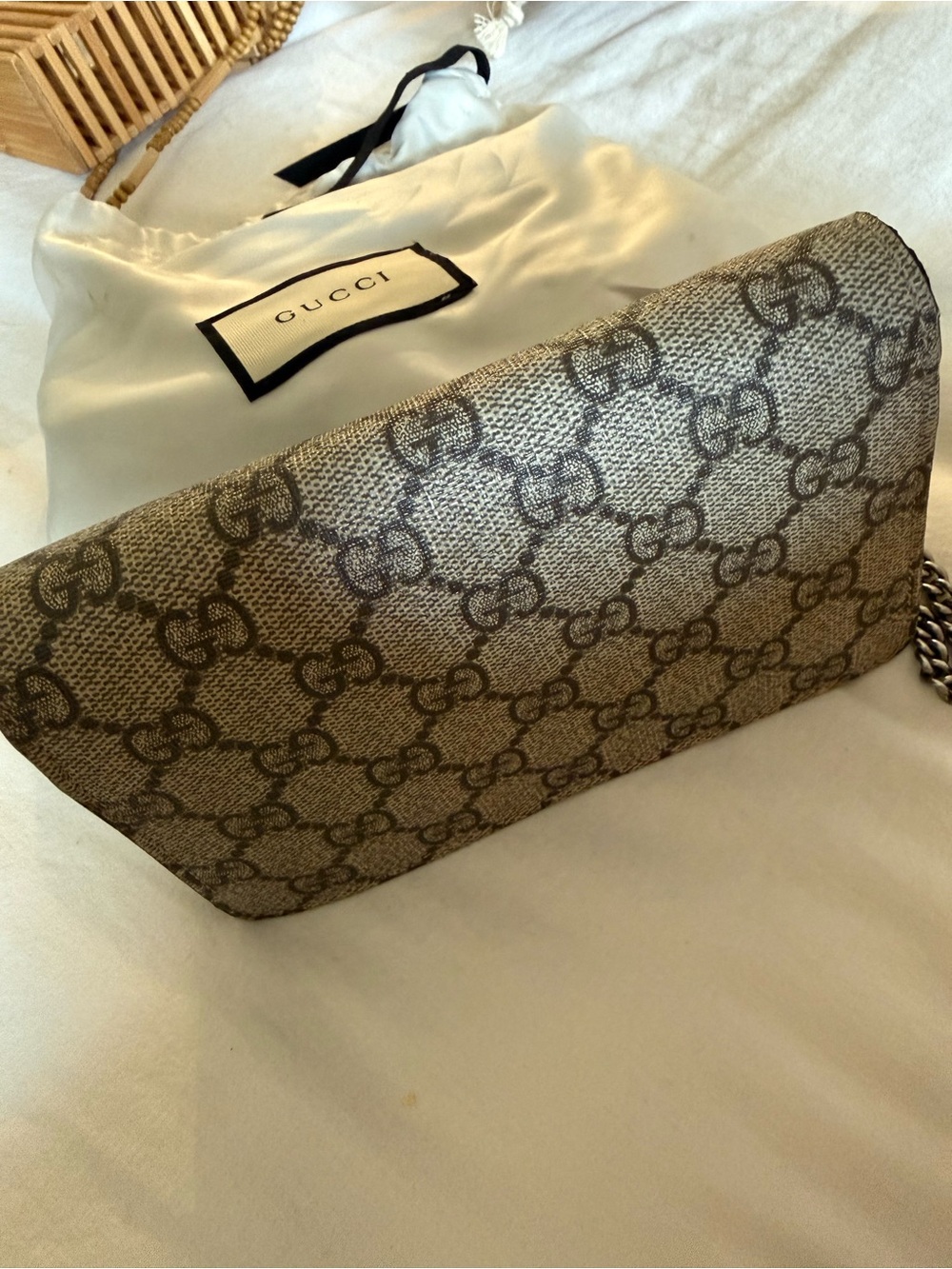 Gucci Beige GG Supreme Dionysus Shoulder Bag - Picture 3 of 4